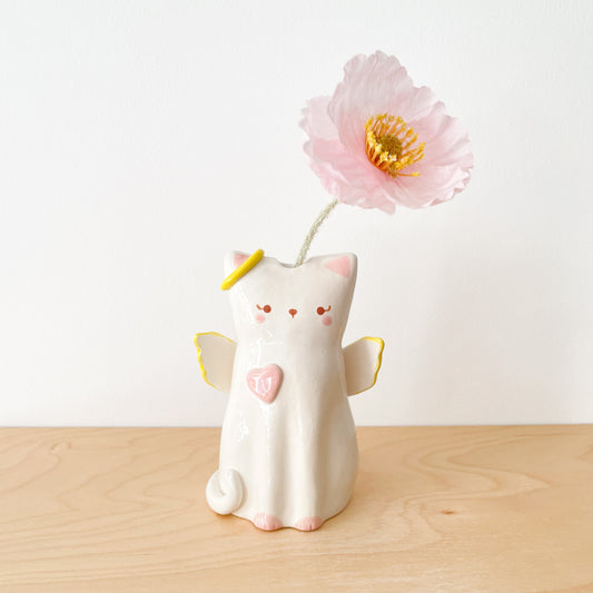 Angel Cat Vase