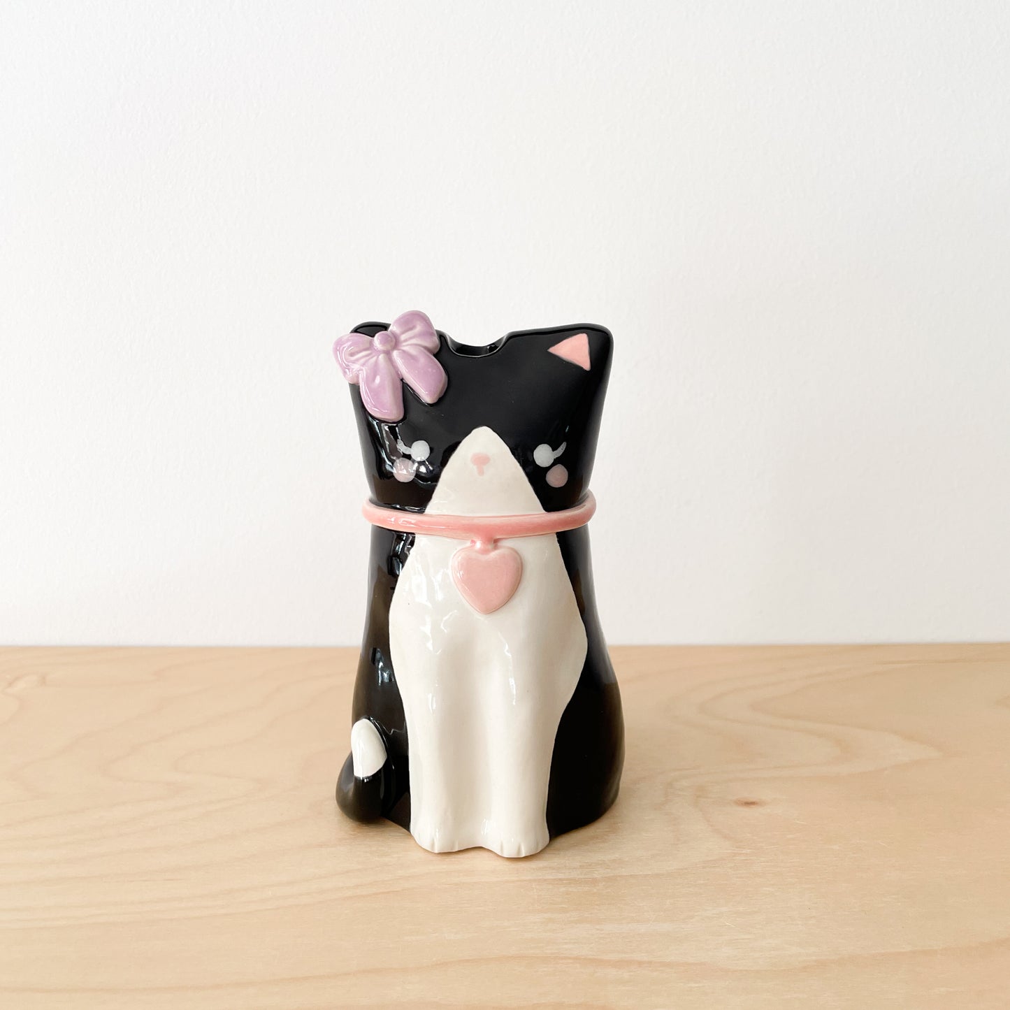 Tuxedo Cat Vase