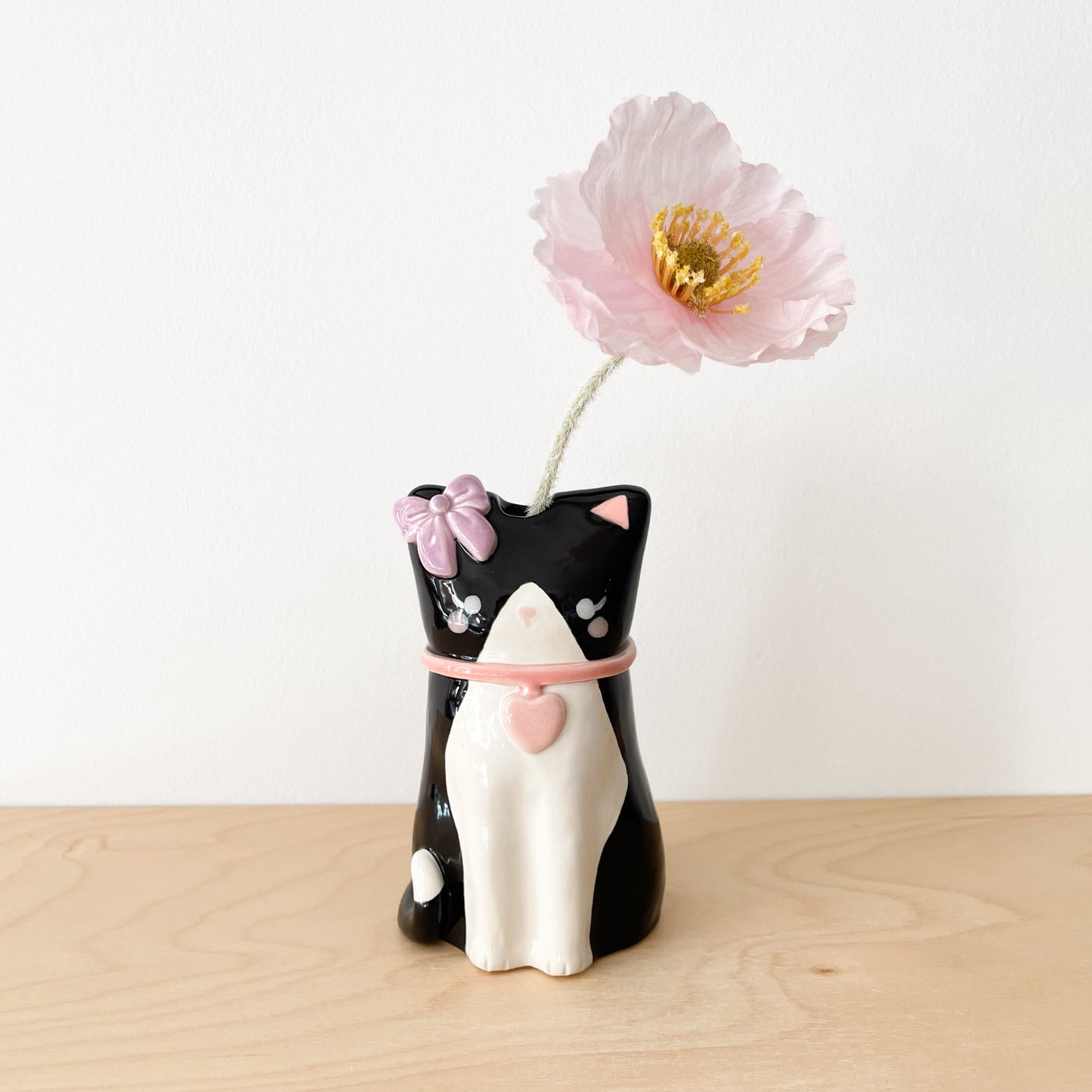 Tuxedo Cat Vase