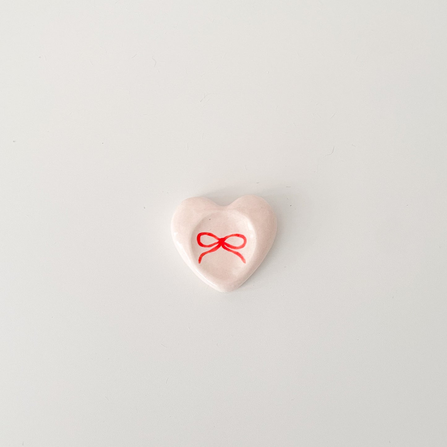 Red Bow Love Heart Worry Stone