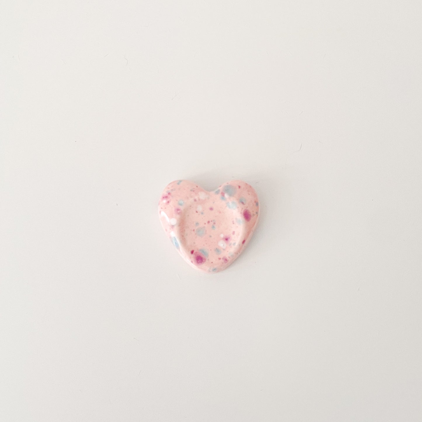 Speckled Pink Love Heart Worry Stone