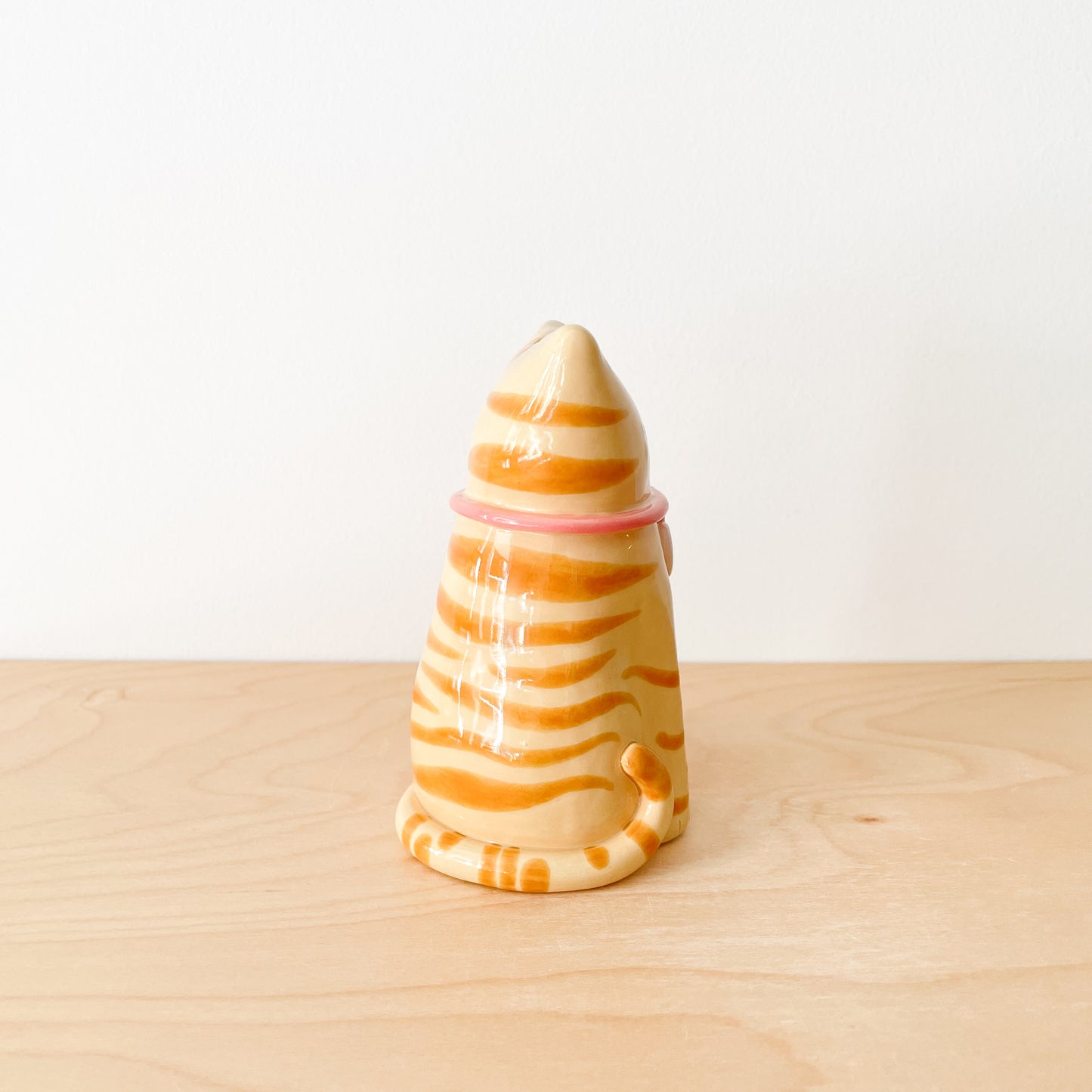 Caramel Tabby Cat Vase