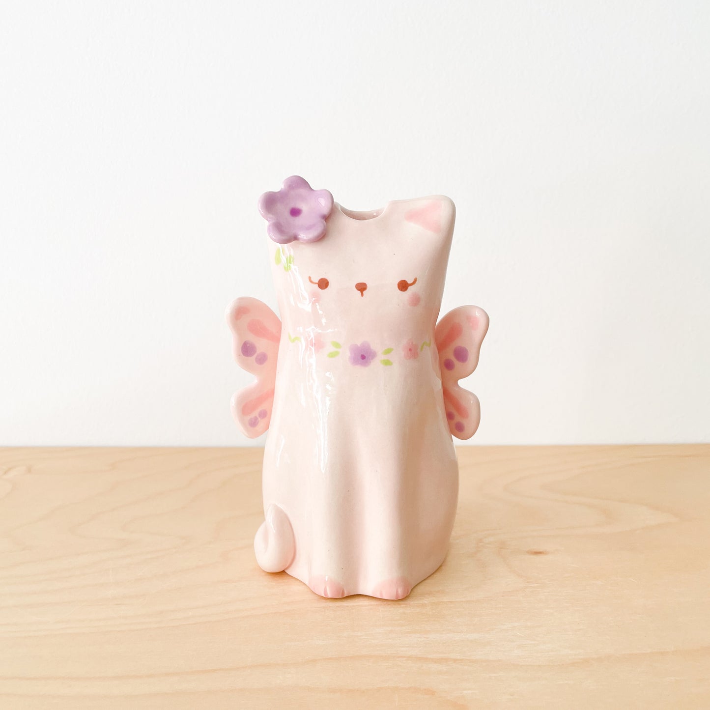 Pink Fairy Cat Vase (seconds sale)