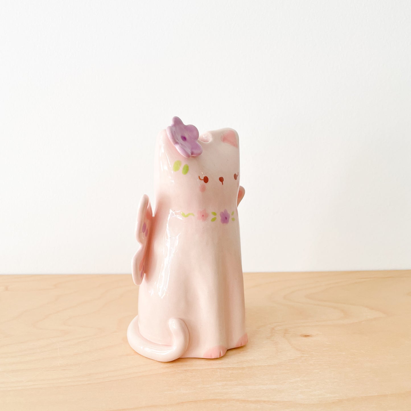 Pink Fairy Cat Vase (seconds sale)