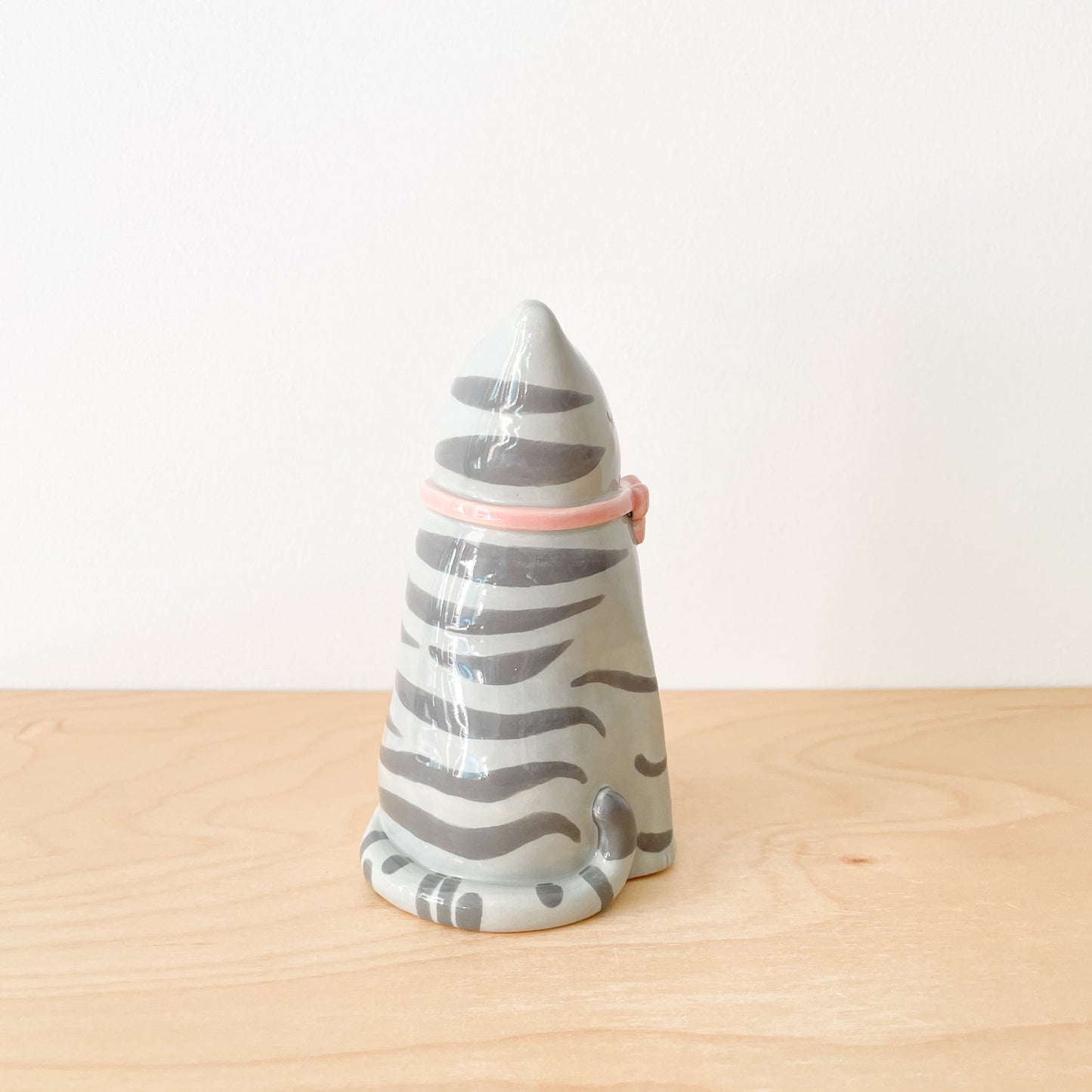 Grey Tabby Cat Vase