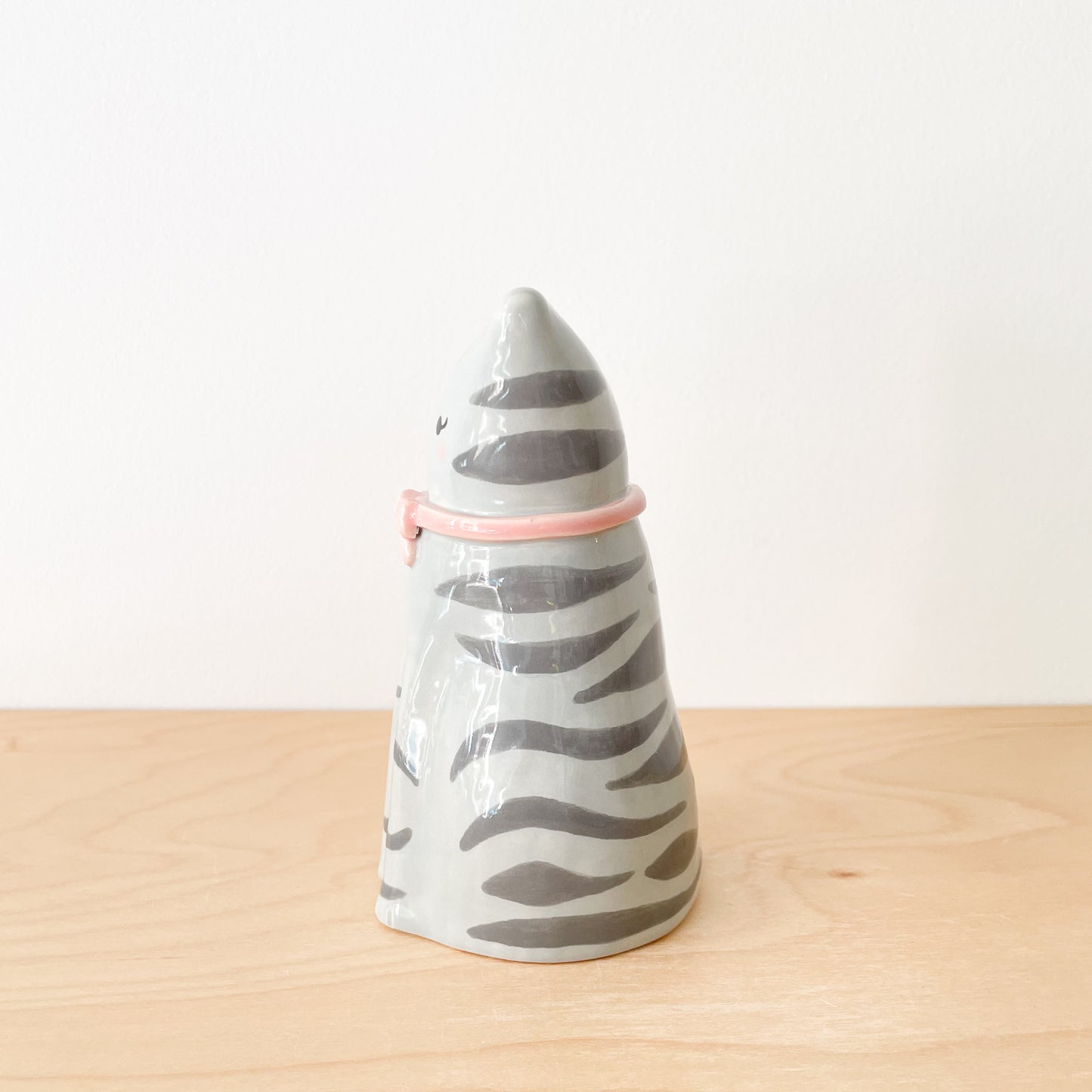 Grey Tabby Cat Vase