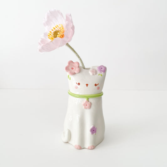 Blooming Cat Vase