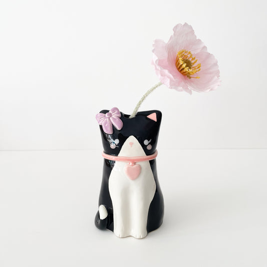 Tuxedo Cat Vase