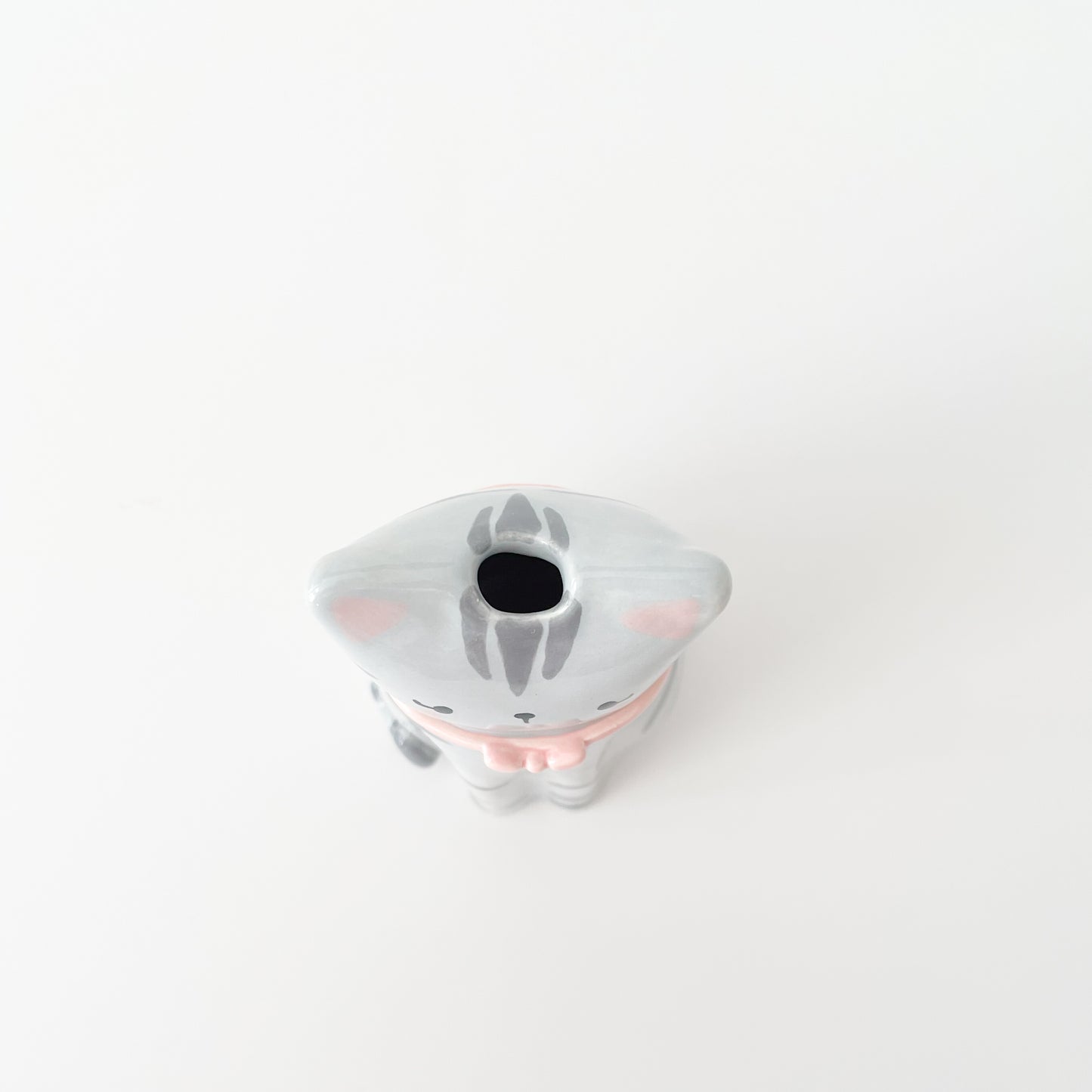 Grey Tabby Cat Vase