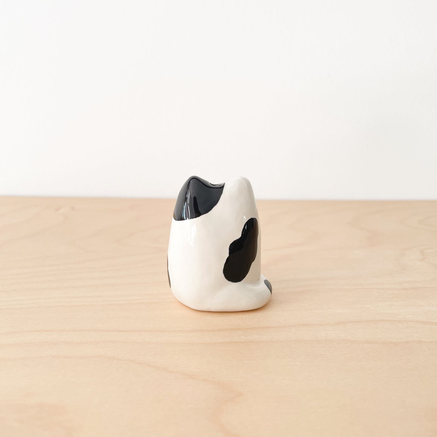 Black Spotty Cat Mini Vase