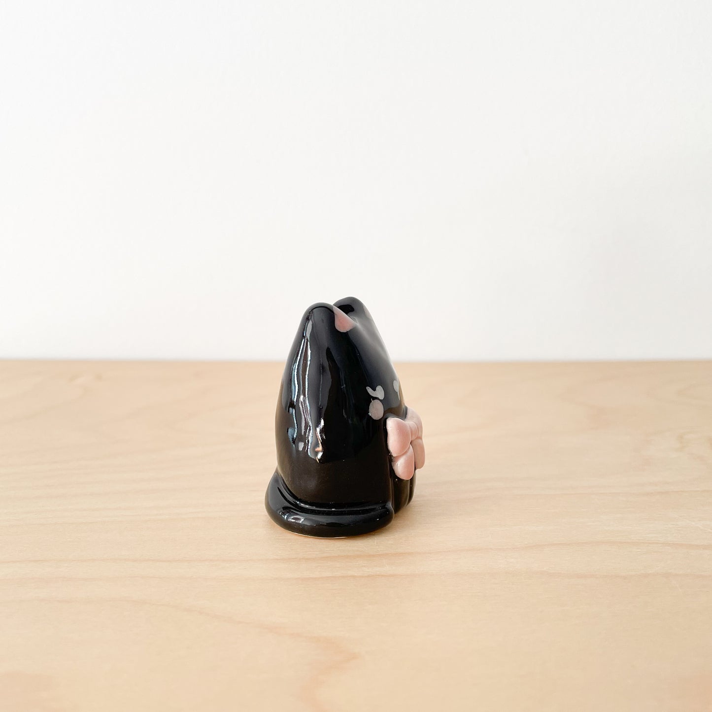 Black Bow Cat Mini Vase