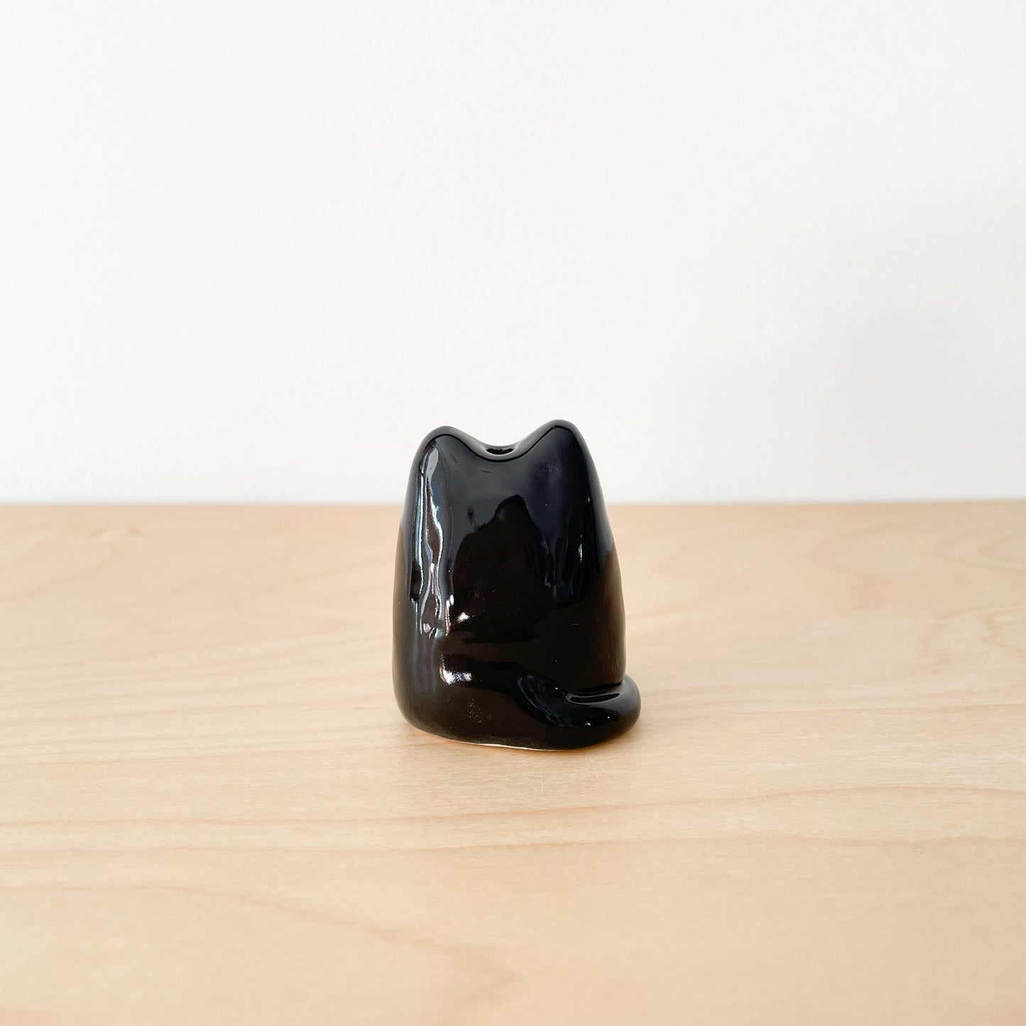 Black Bow Cat Mini Vase