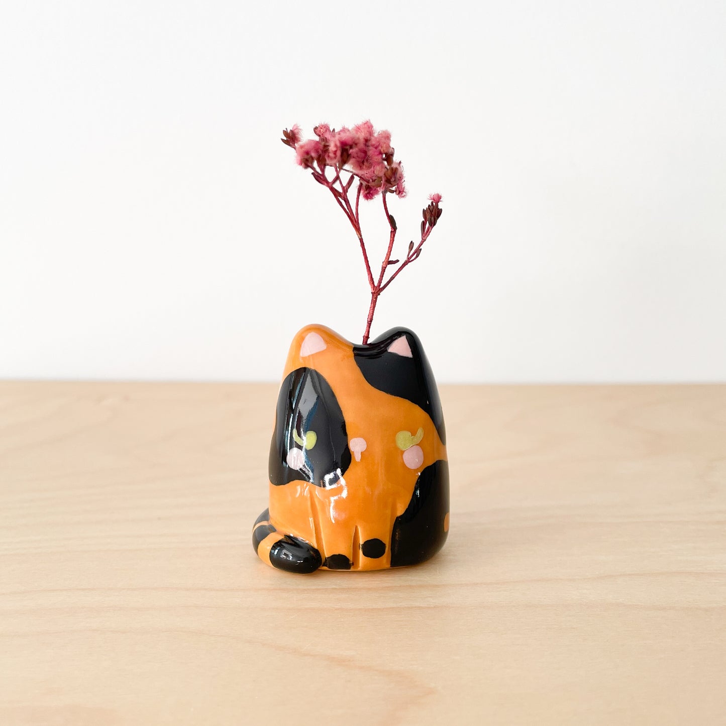 Tortoiseshell Cat Mini Vase