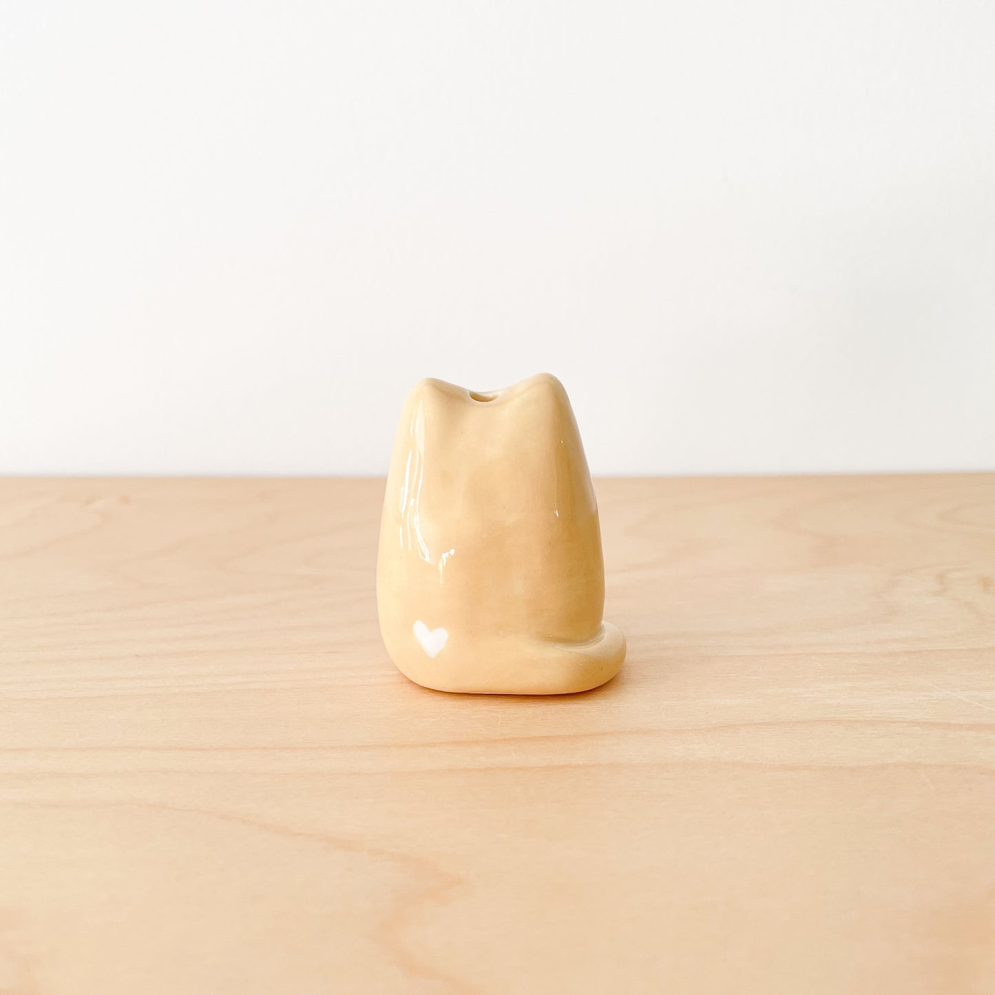 Caramel Tuxedo Cat Mini Vase