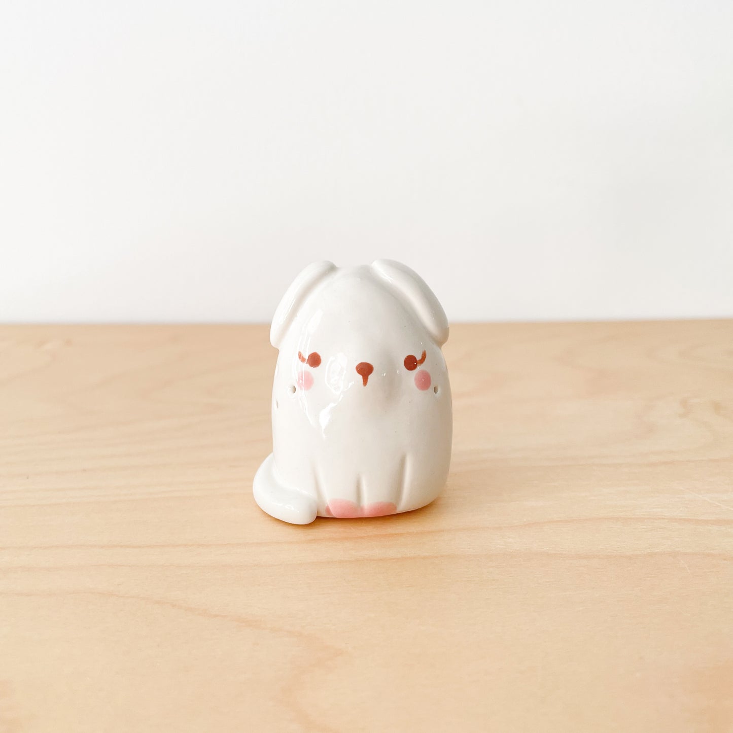 White Whisker Dog Mini Vase