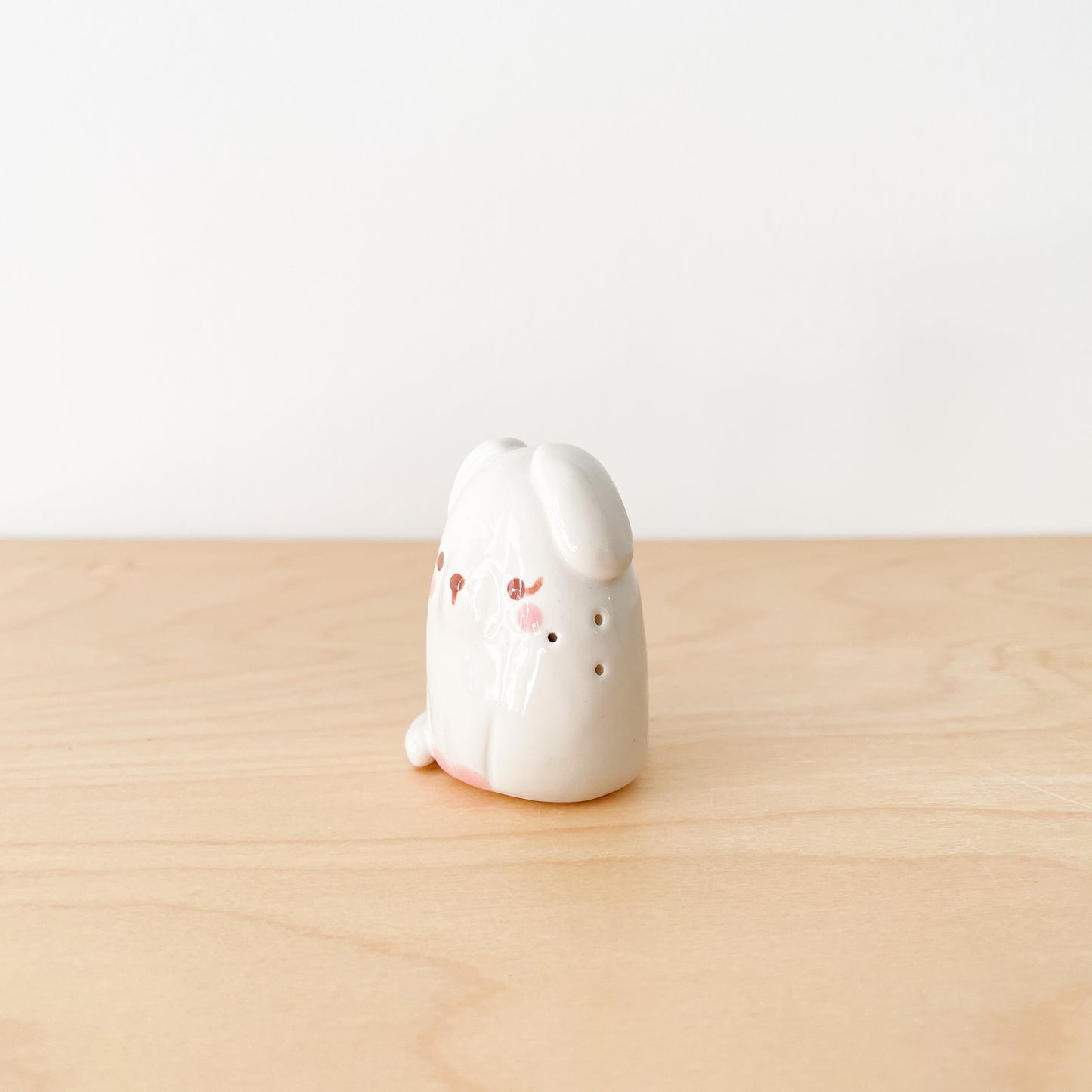 White Whisker Dog Mini Vase