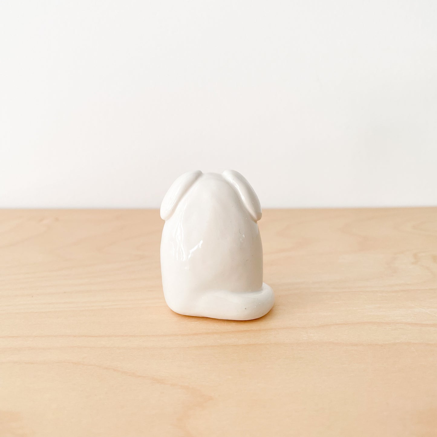 White Whisker Dog Mini Vase