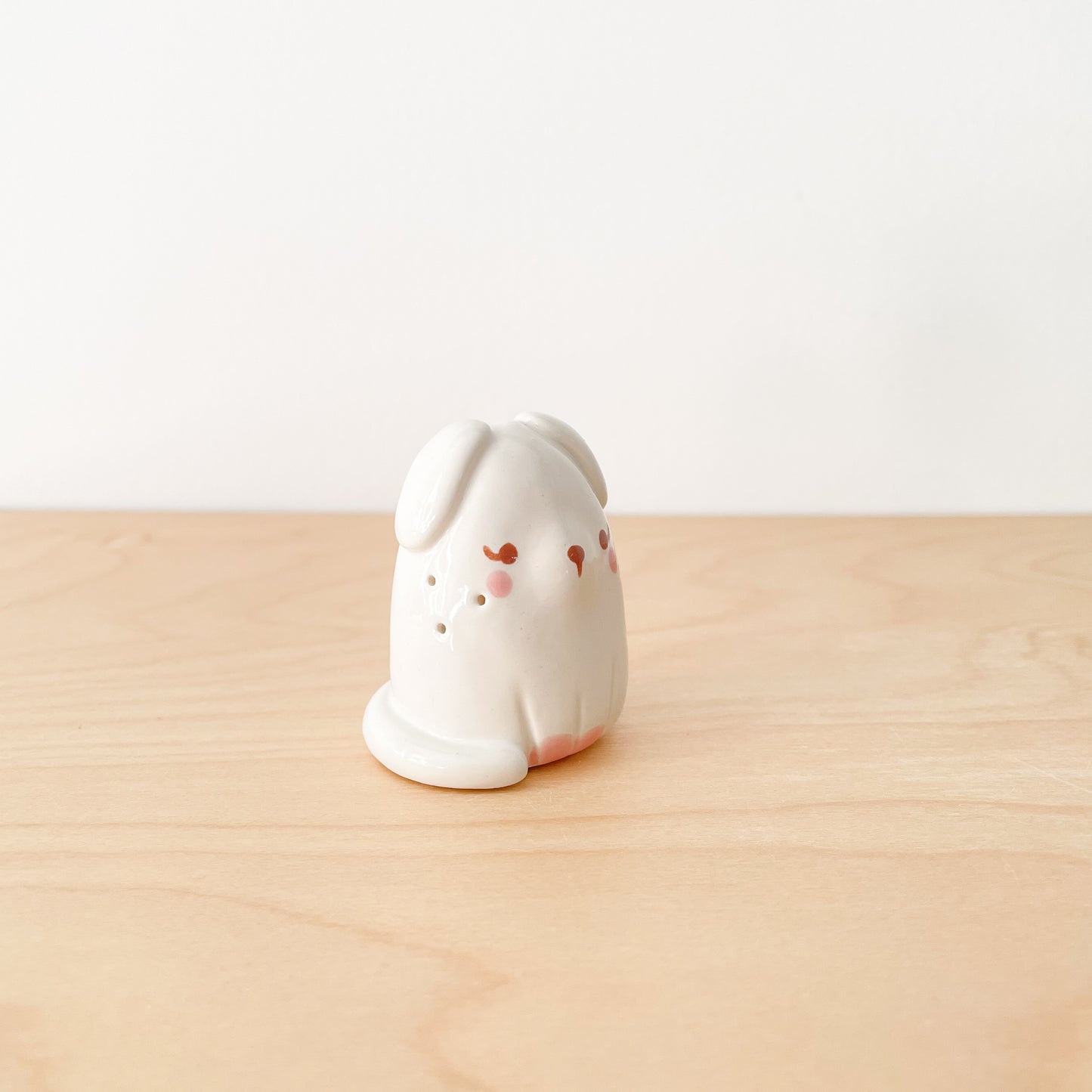 White Whisker Dog Mini Vase