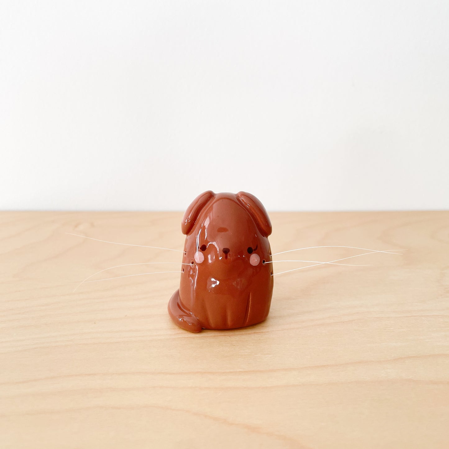 Brown Whisker Dog Mini Vase