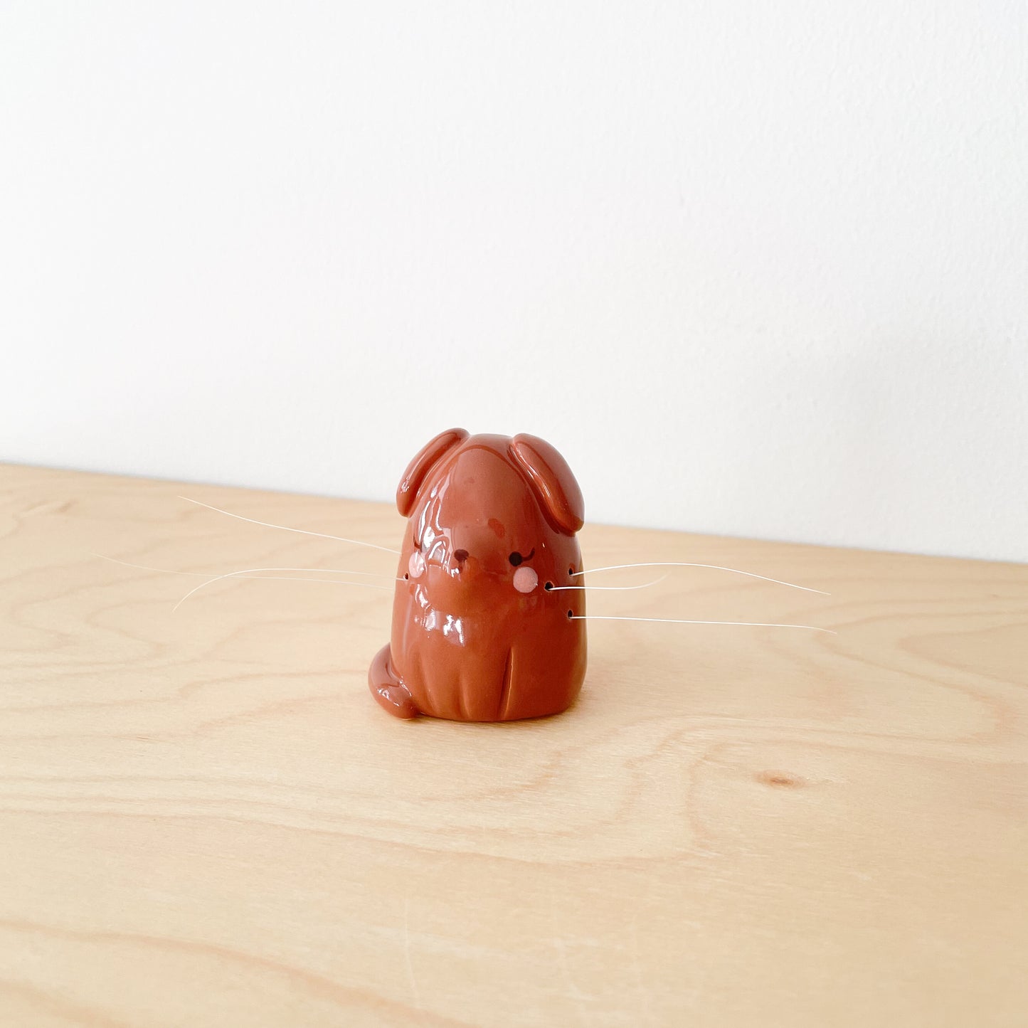 Brown Whisker Dog Mini Vase