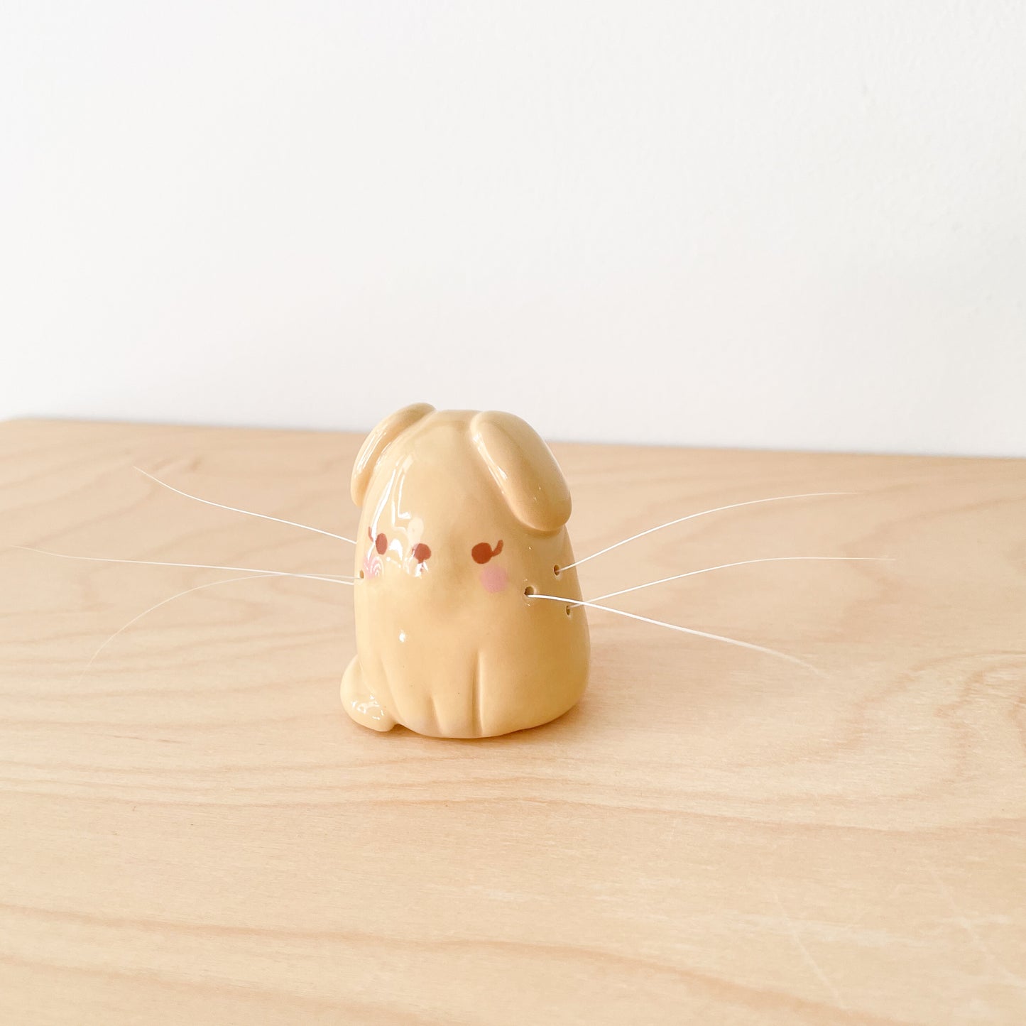 Caramel Whisker Dog Mini Vase
