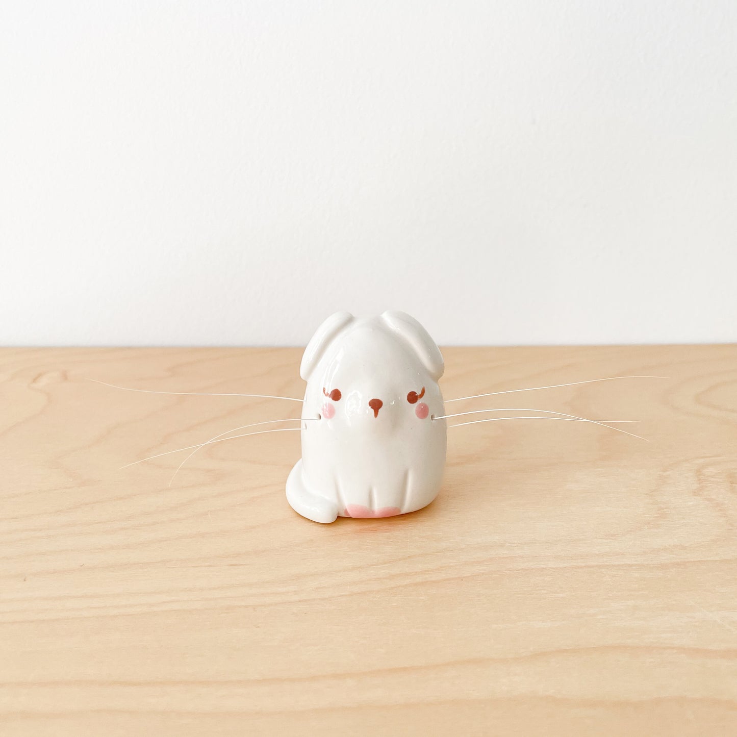 White Whisker Dog Mini Vase