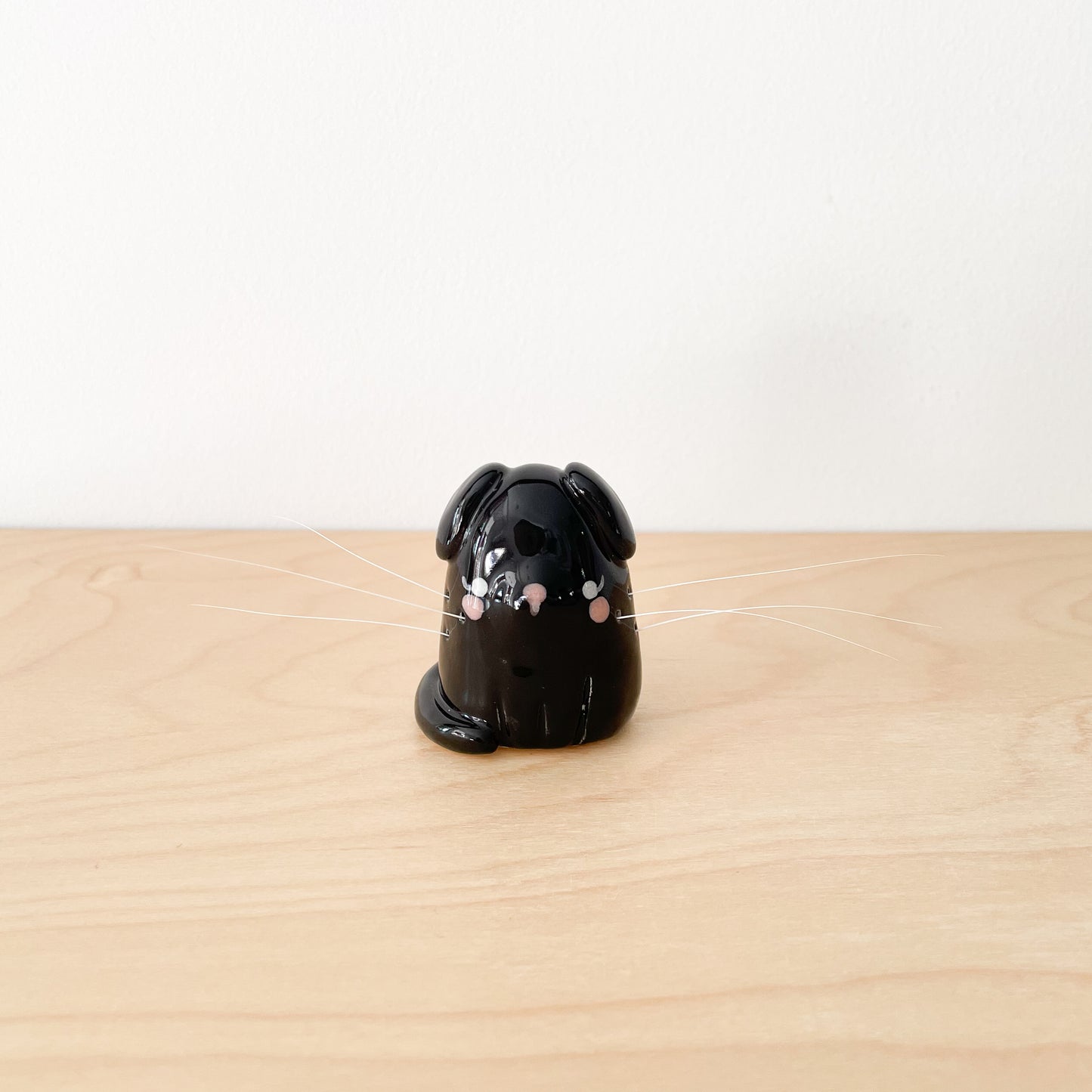 Black Whisker Dog Mini Vase