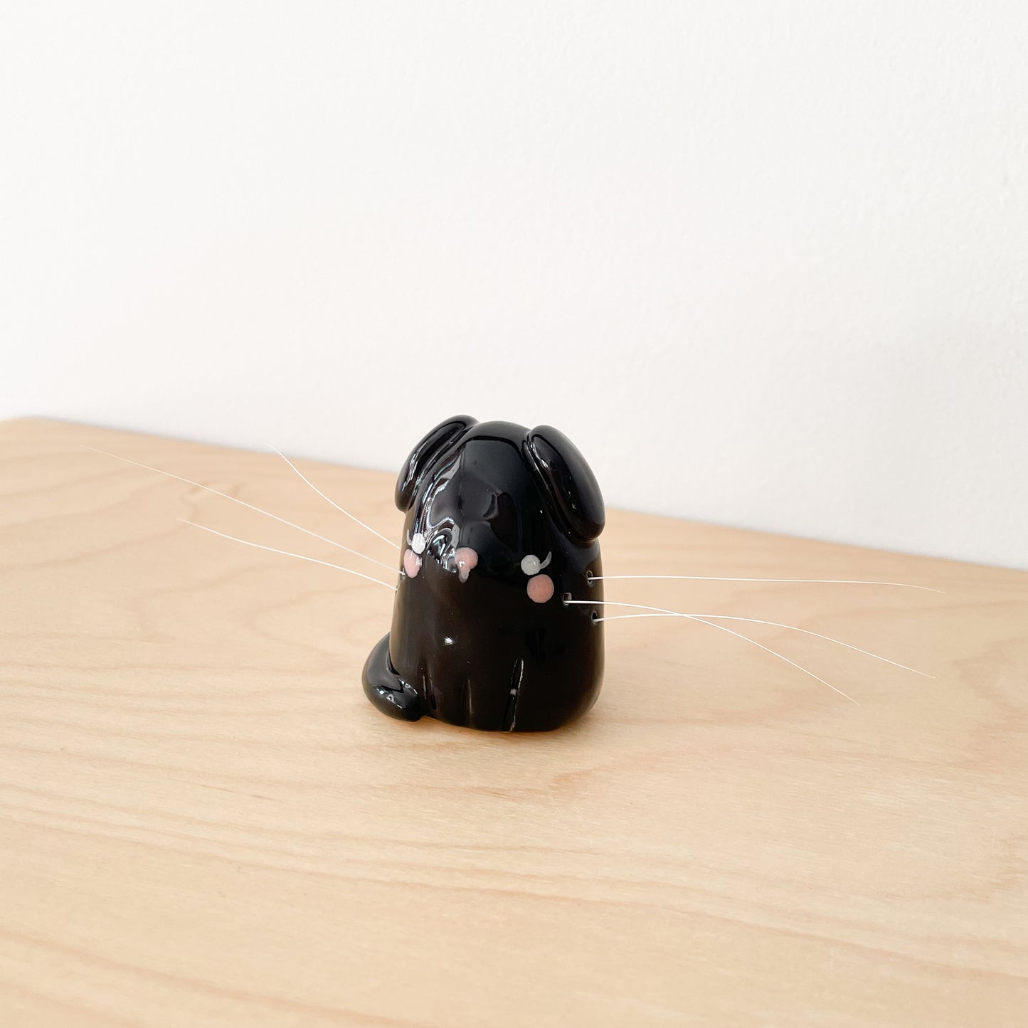 Black Whisker Dog Mini Vase
