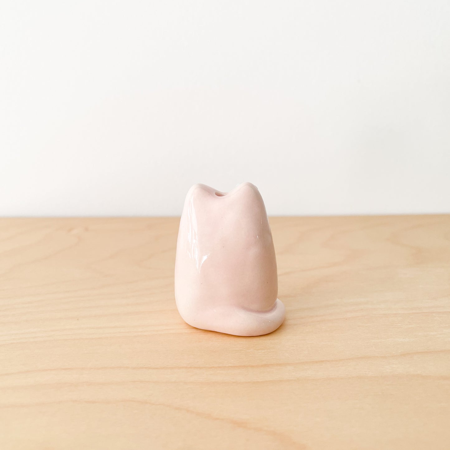 Pink Blooming Cat Mini Vase