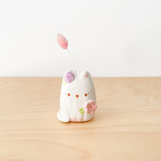 Blooming Cat Mini Vase