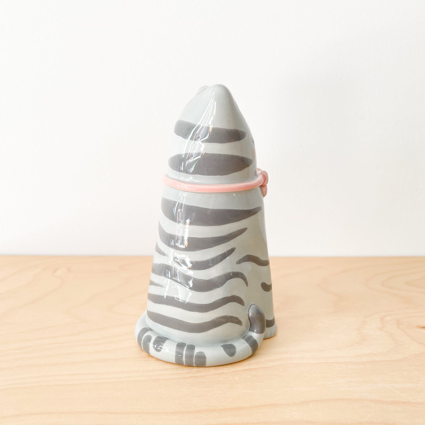 Grey Tabby Cat Vase