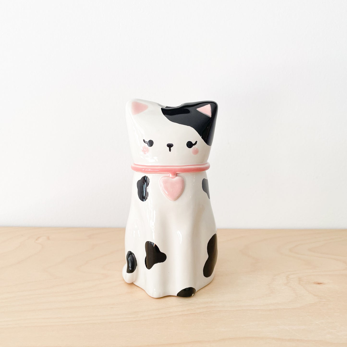 Black Spotty Cat Vase (Second Sale)