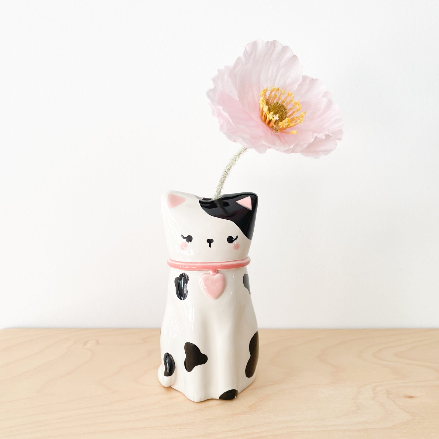 Black Spotty Cat Vase (Second Sale)