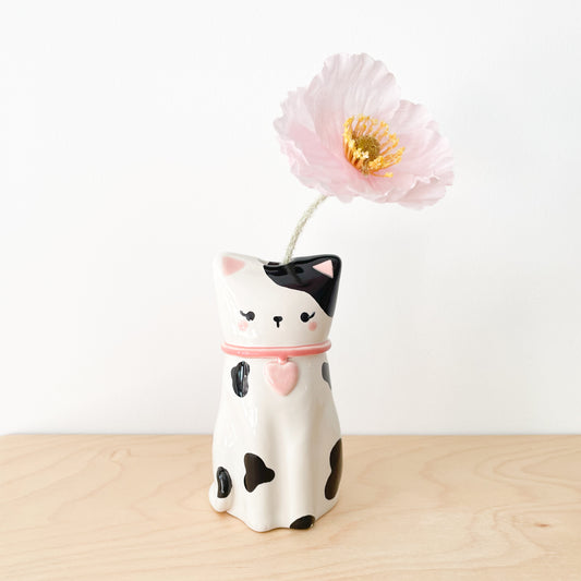 Black Spotty Cat Vase (Second Sale)