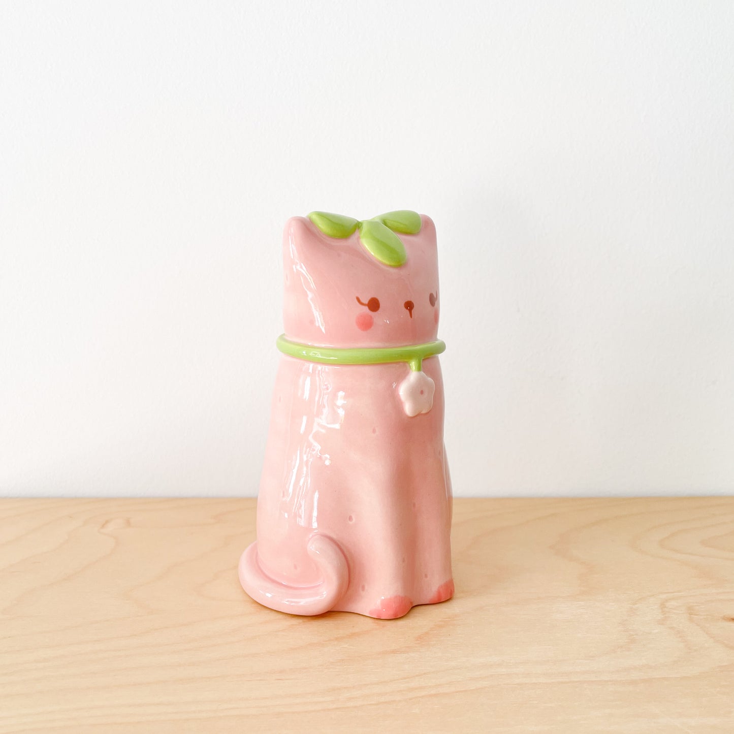 Strawberry Cat Vase