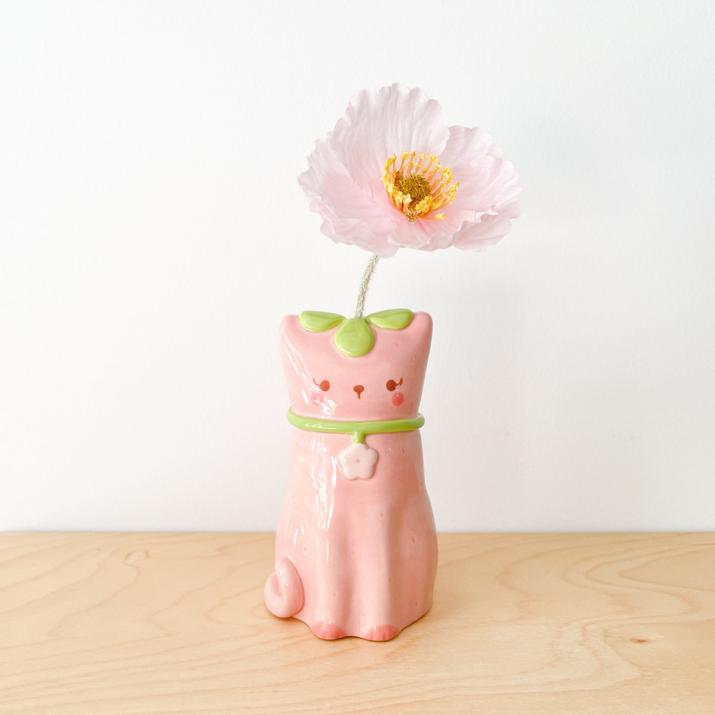 Strawberry Cat Vase