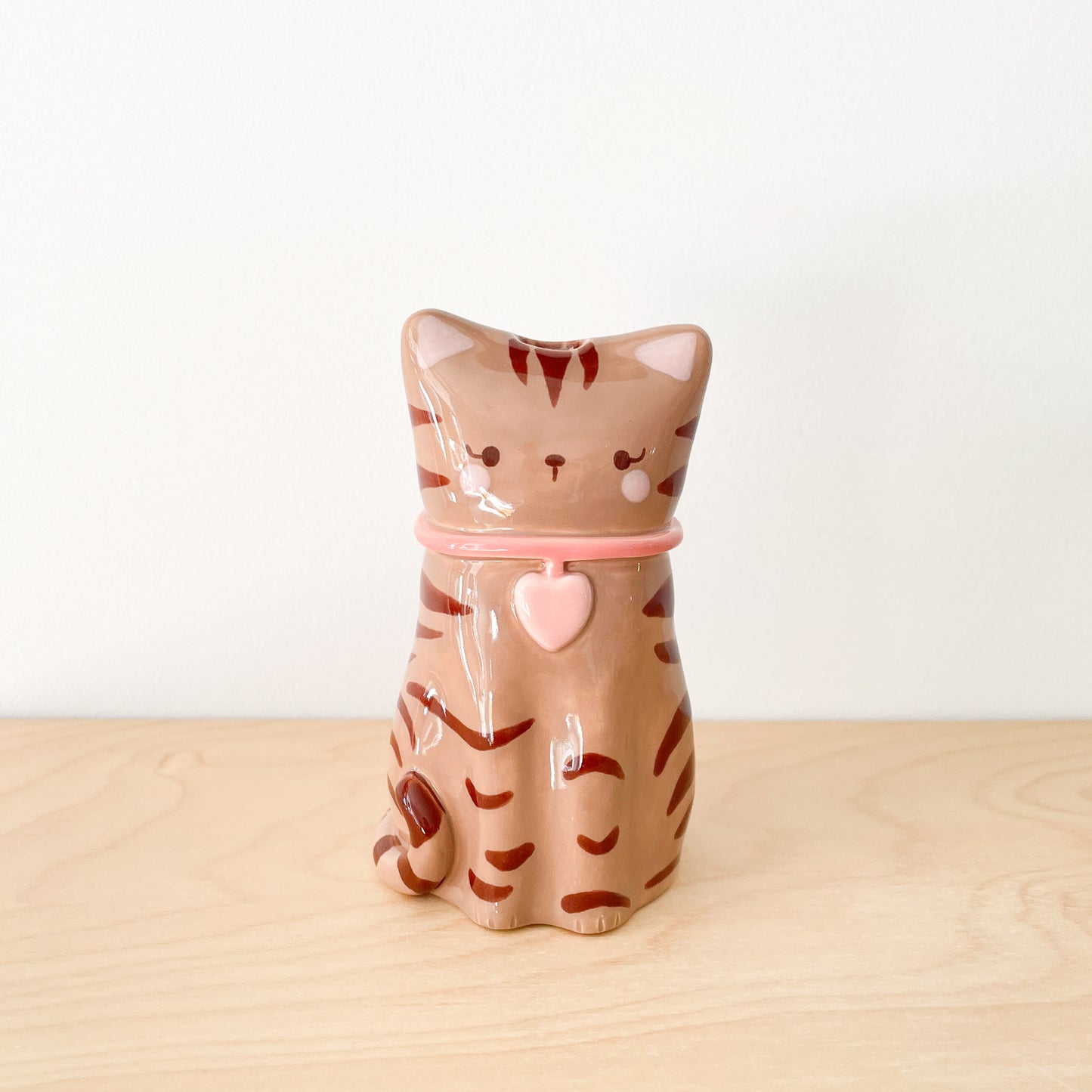 Brown Tabby Cat Vase