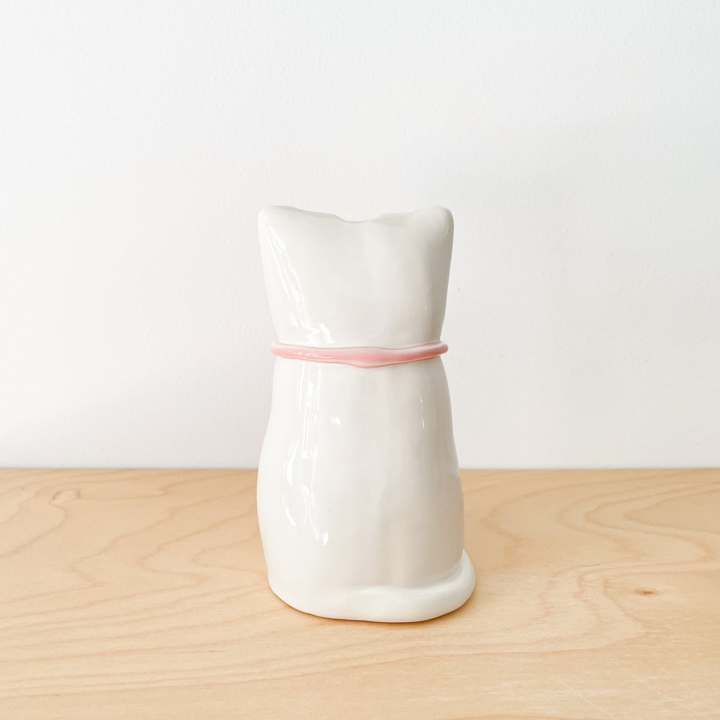 White Luna Cat Vase