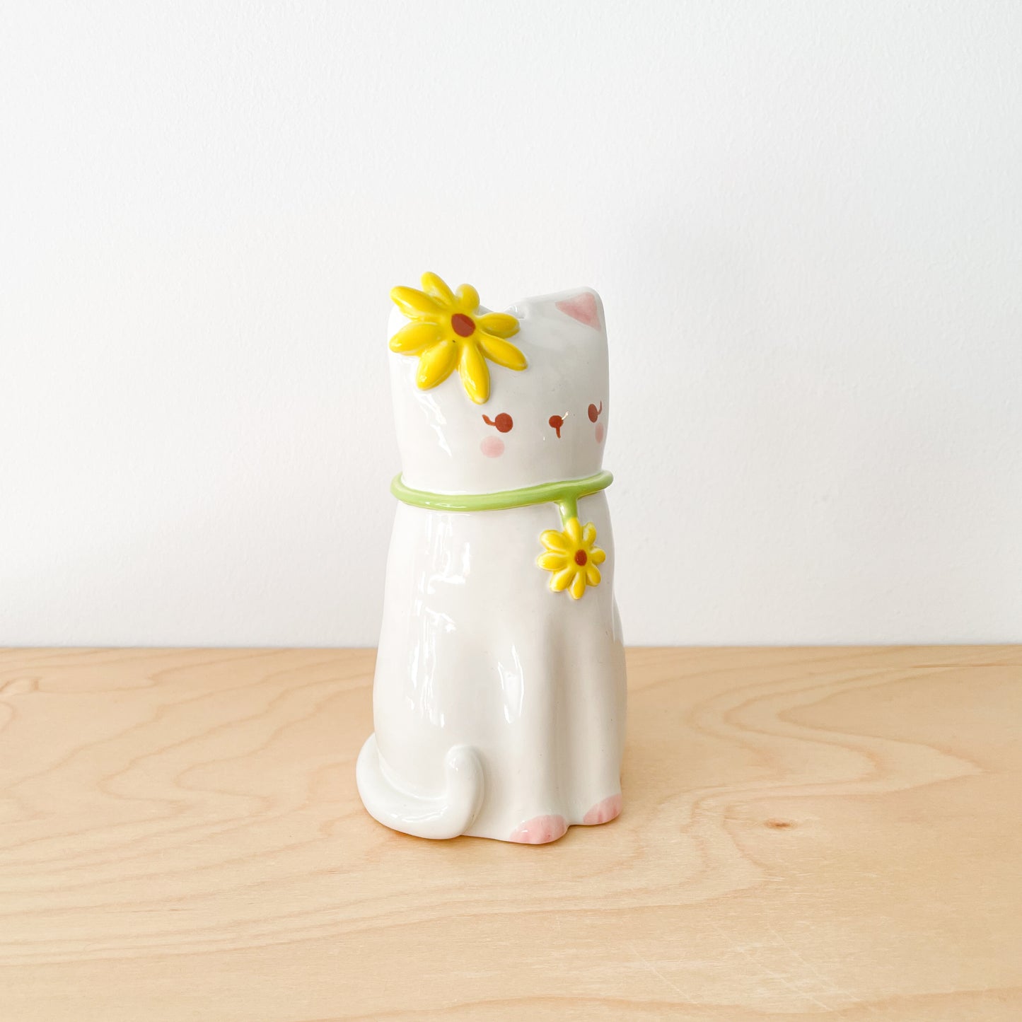 Sunflower Cat Vase