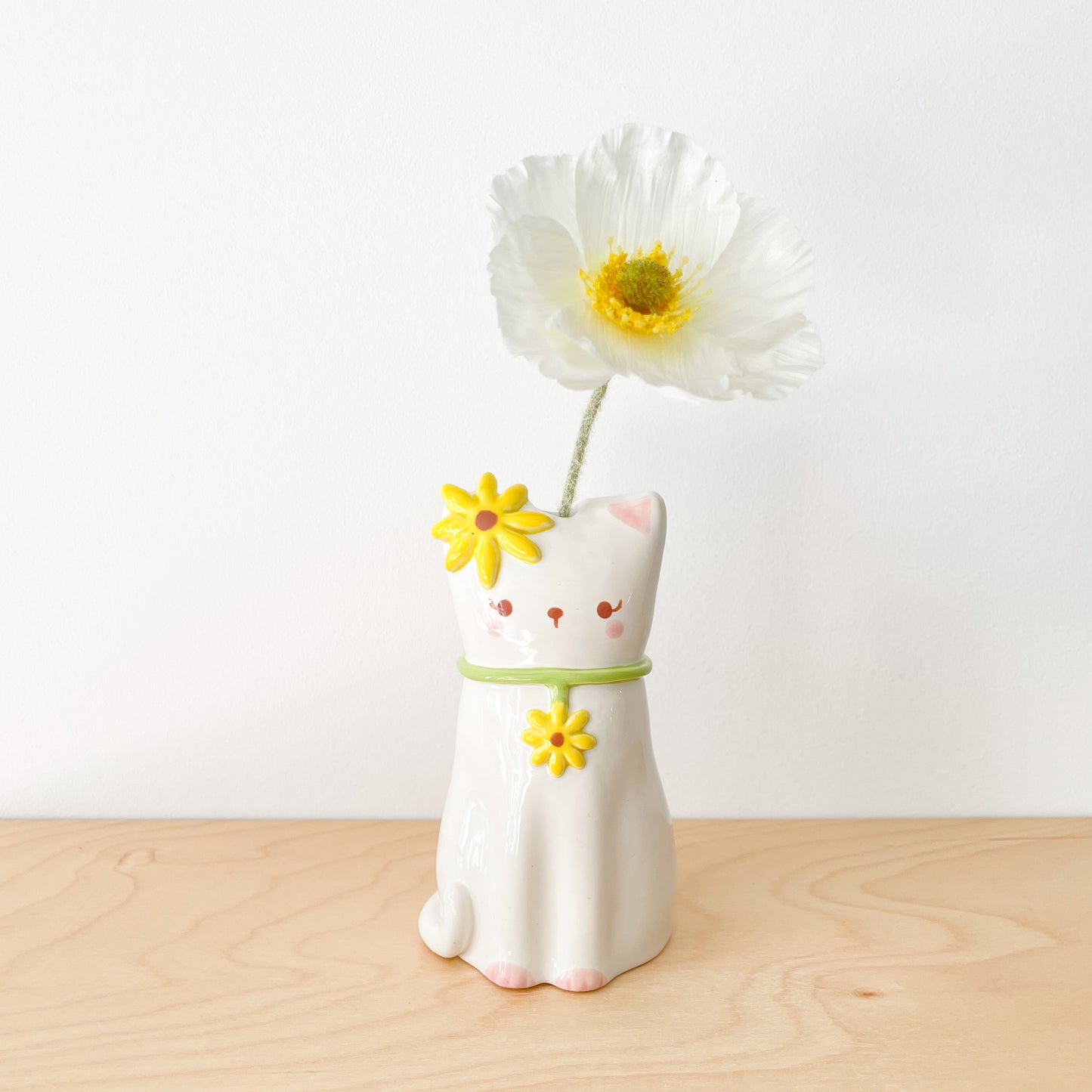 Sunflower Cat Vase
