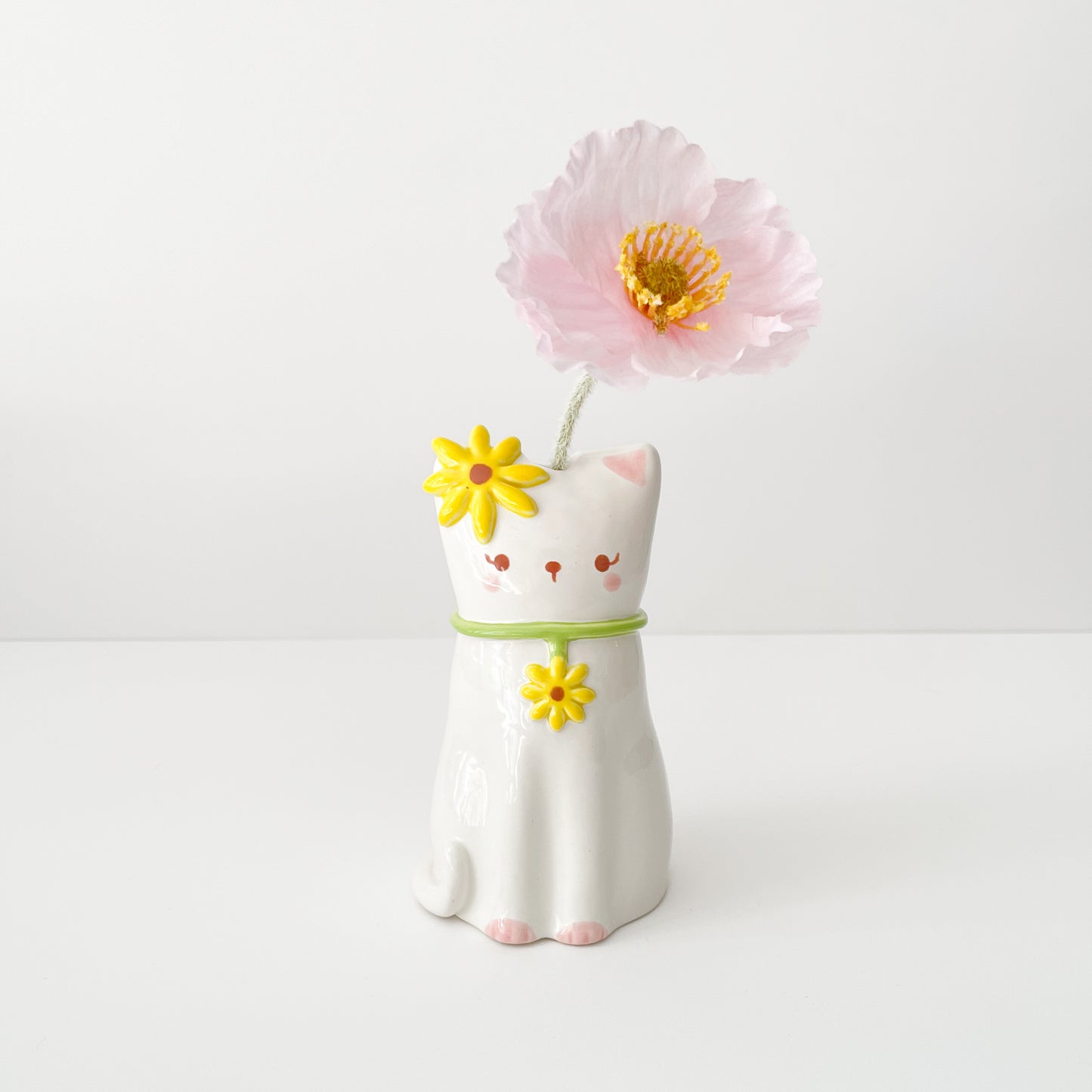 Sunflower Cat Vase