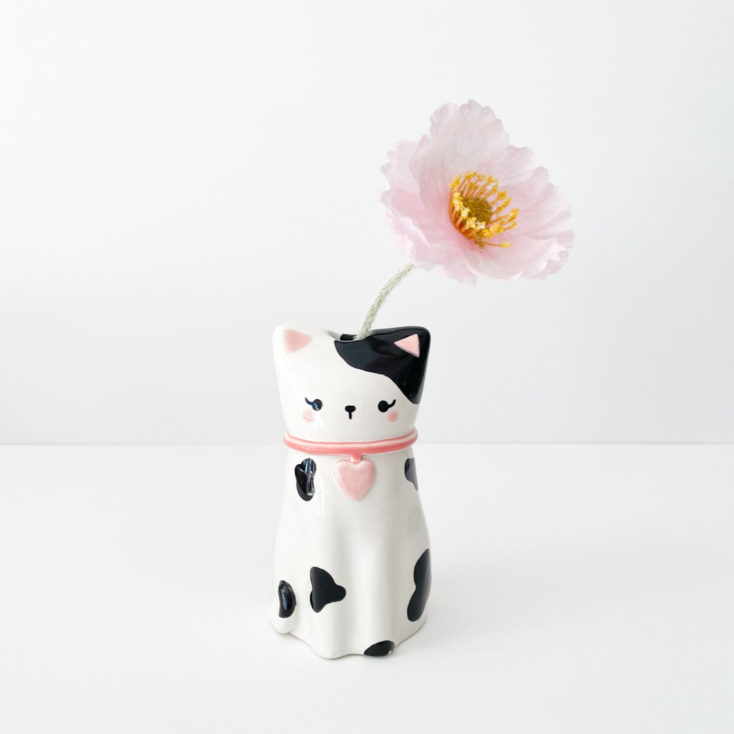 Black Spotty Cat Vase (Second Sale)