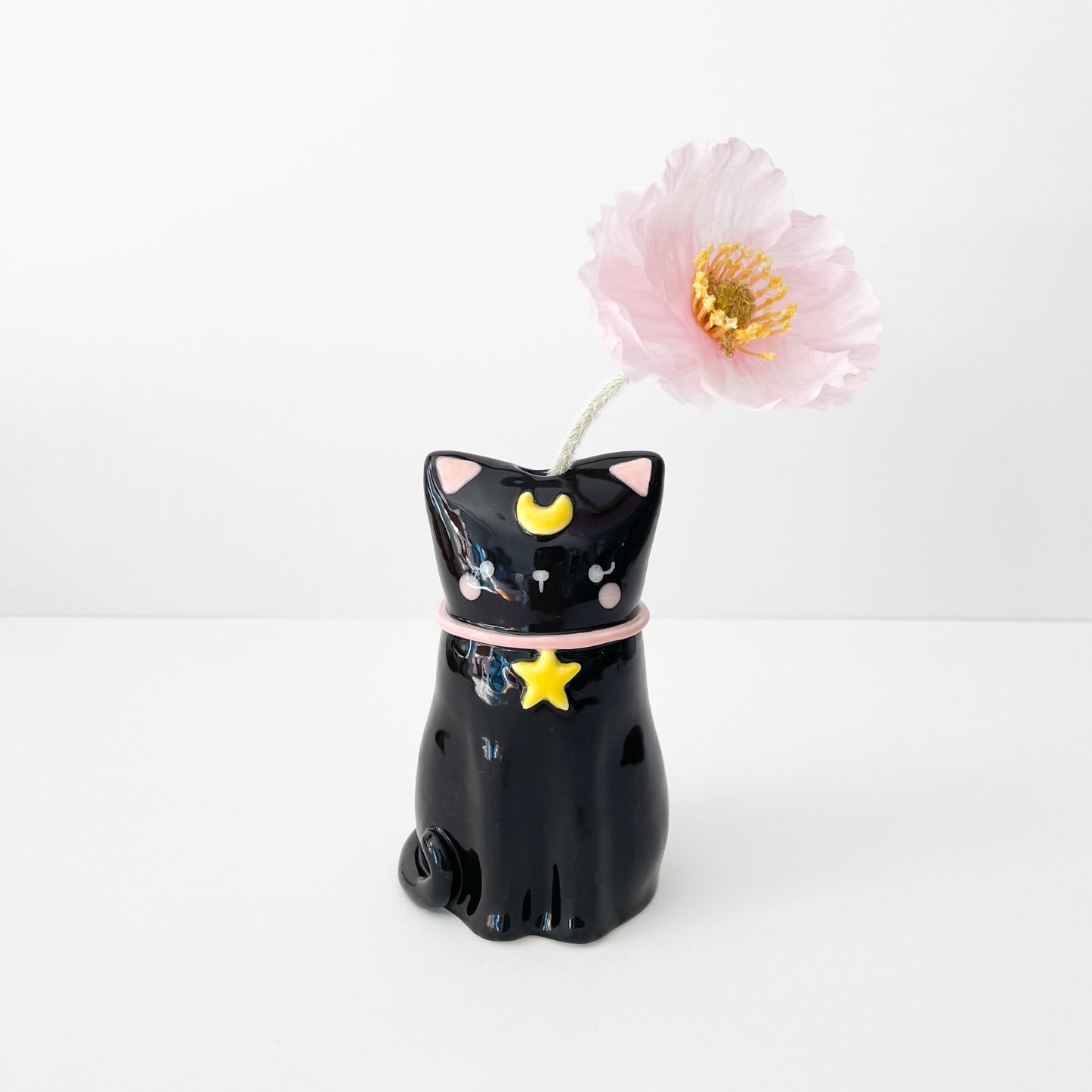 Black Luna Cat Vase