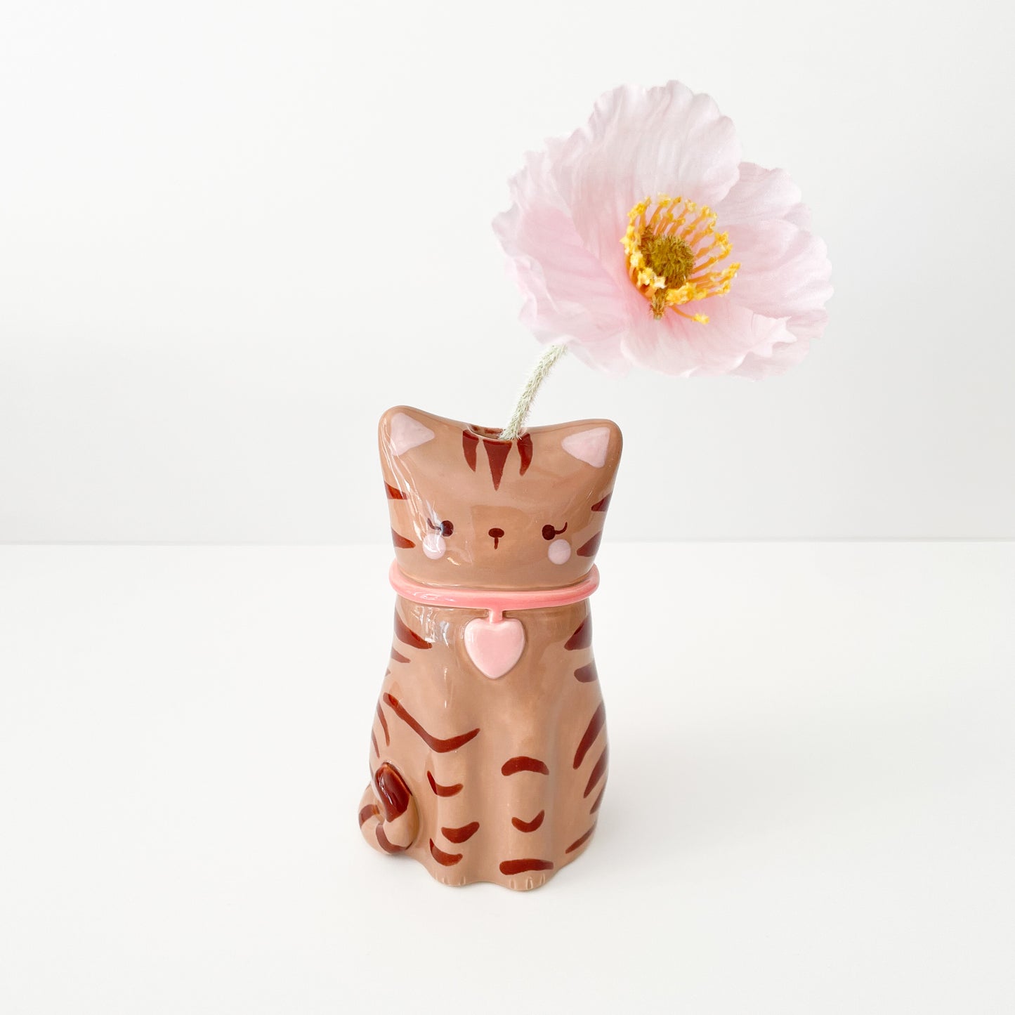 Brown Tabby Cat Vase