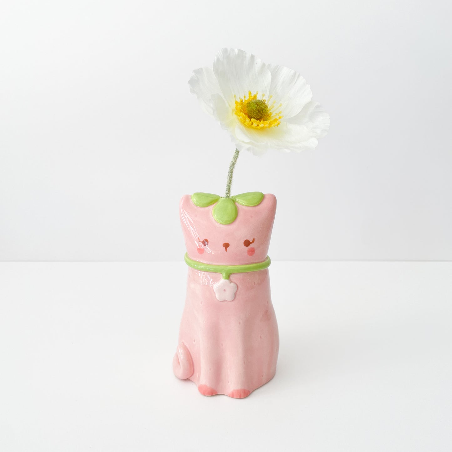 Strawberry Cat Vase