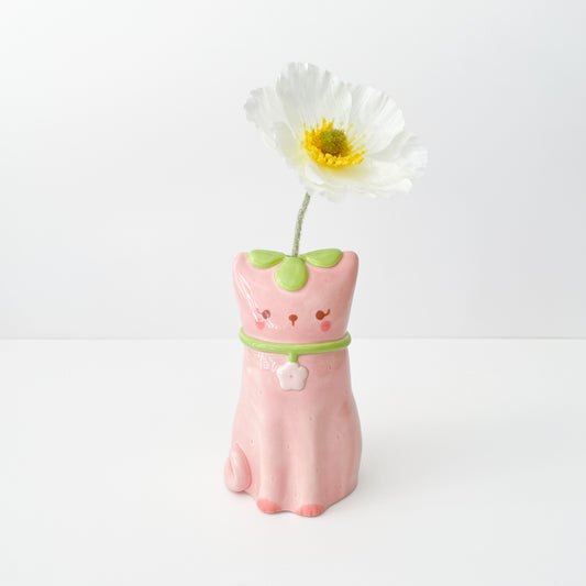 Strawberry Cat Vase
