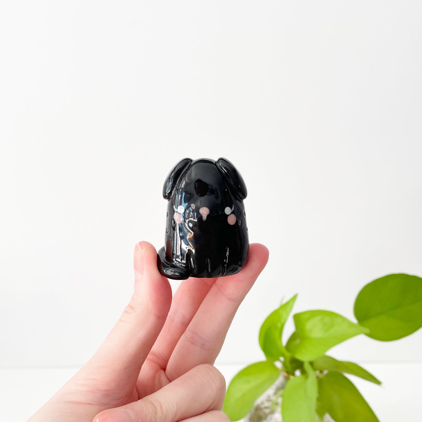 Black Whisker Dog Mini Vase