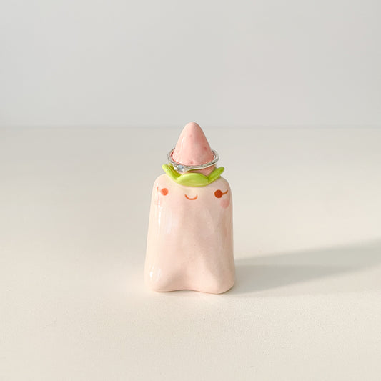 Pink Strawberry Frog Ring Holder
