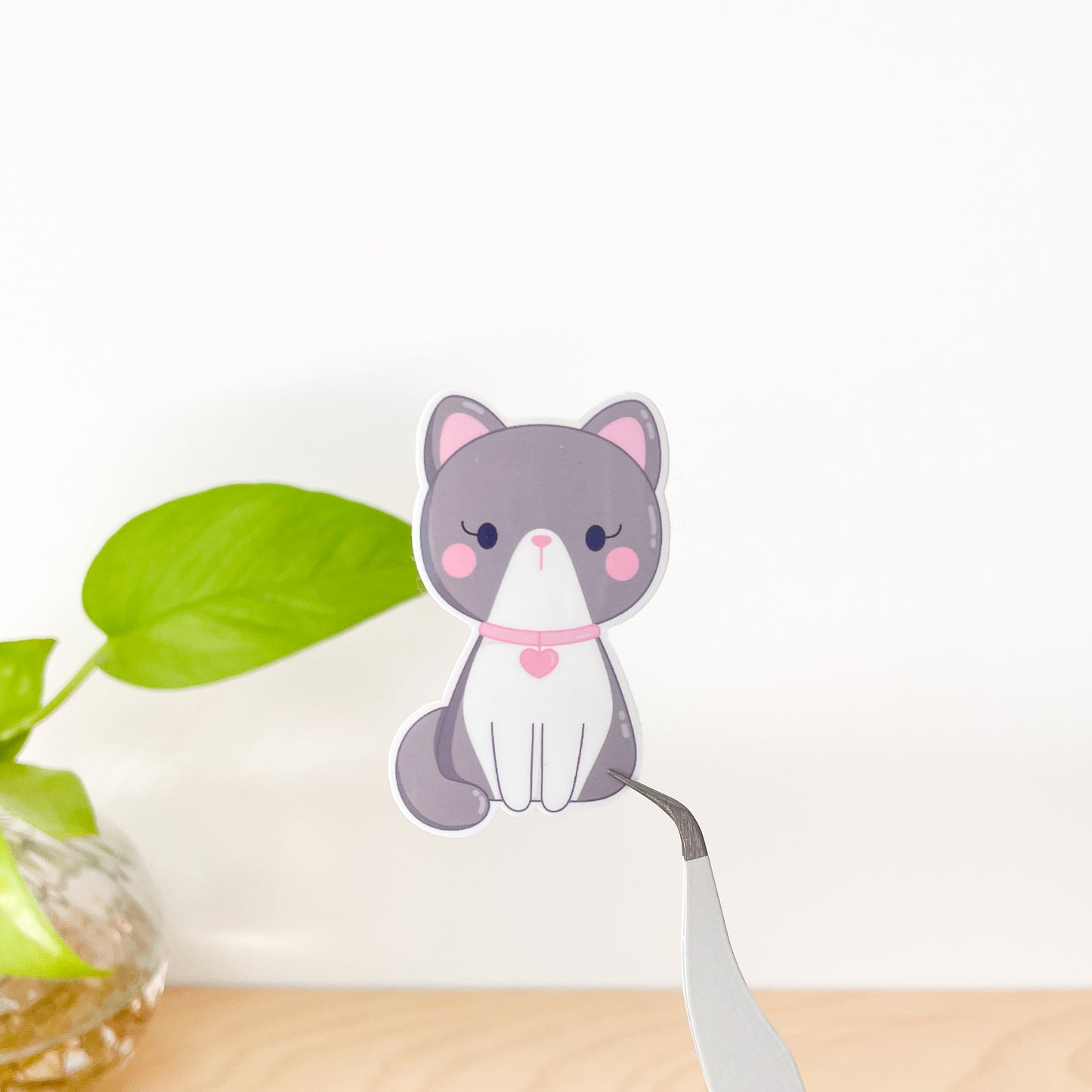 Grey Tuxedo Cat sticker