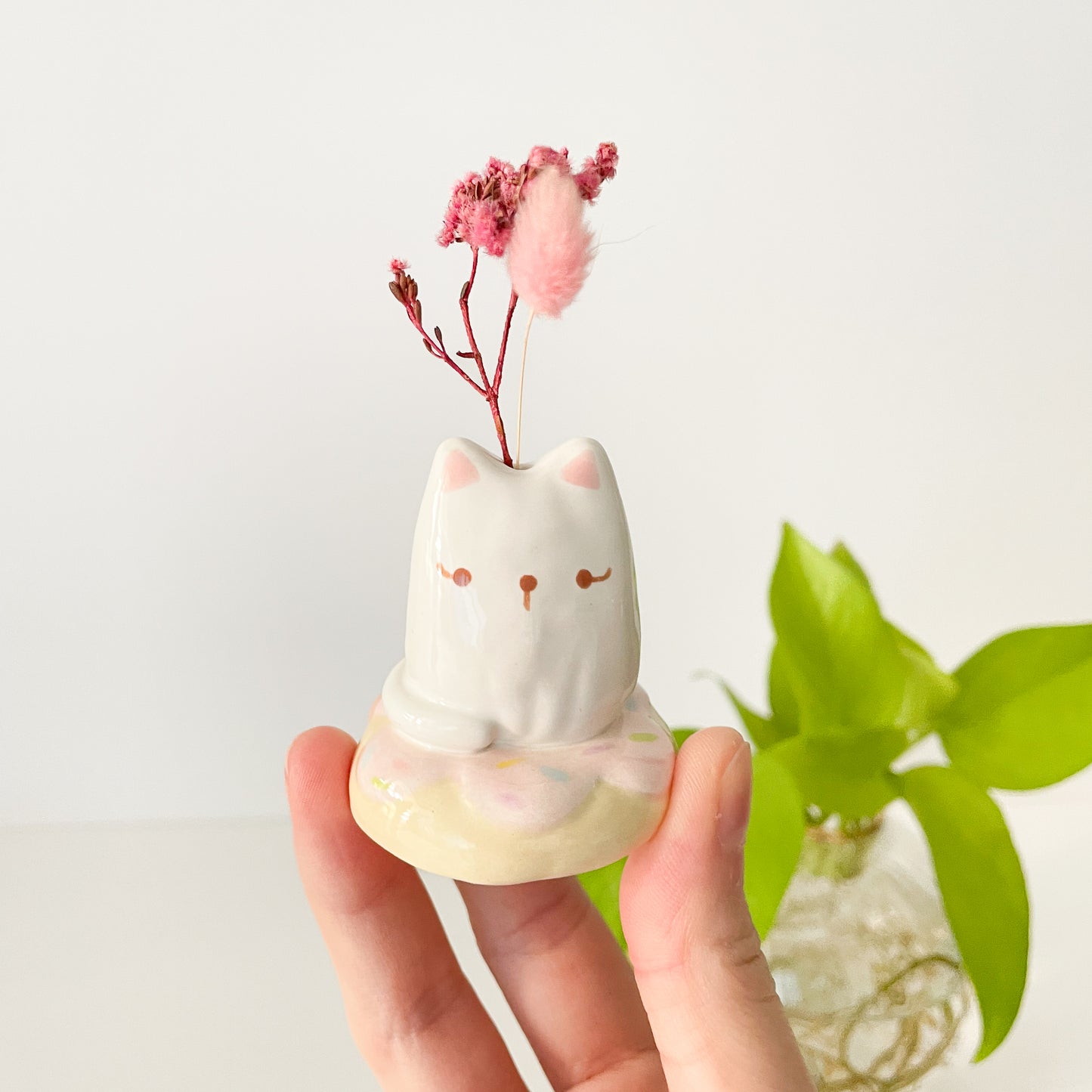 Donut Cat Mini Vase